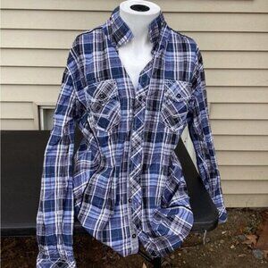 Whimsigoth heritage old money Men’s extra-large plaid button up dress shirt bke